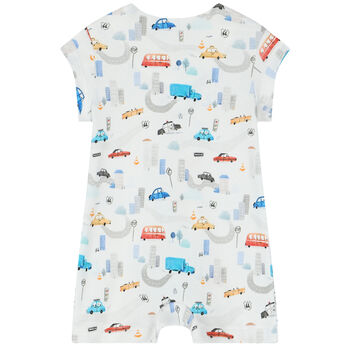 Baby Boys White City Romper